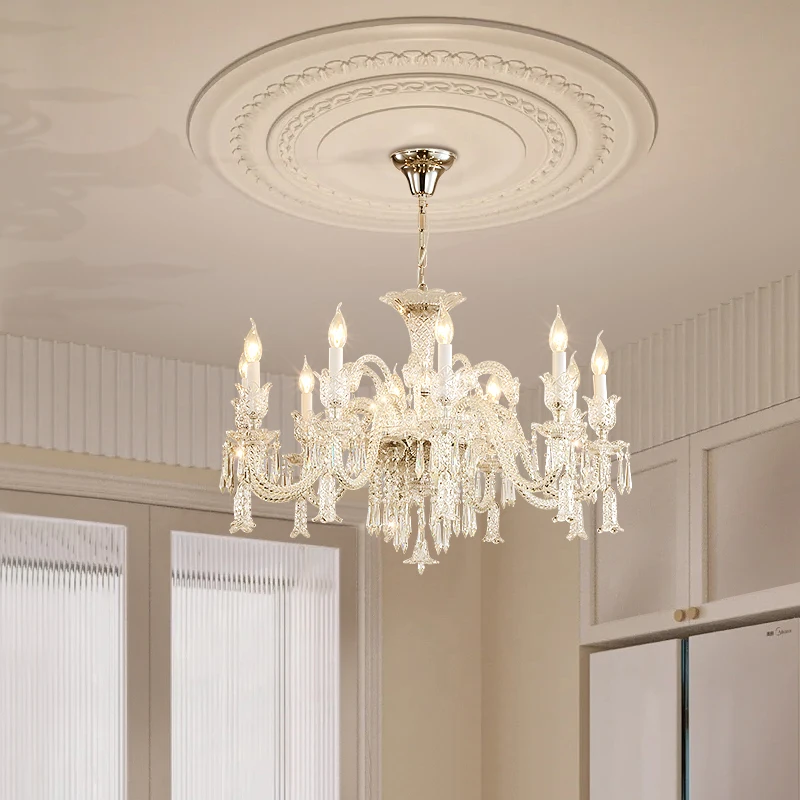 

2025 French Minimalist Crystal Chandelier For Grand Living Room, Creative Hall Restaurant Design, Designer High-End Candle Lamps