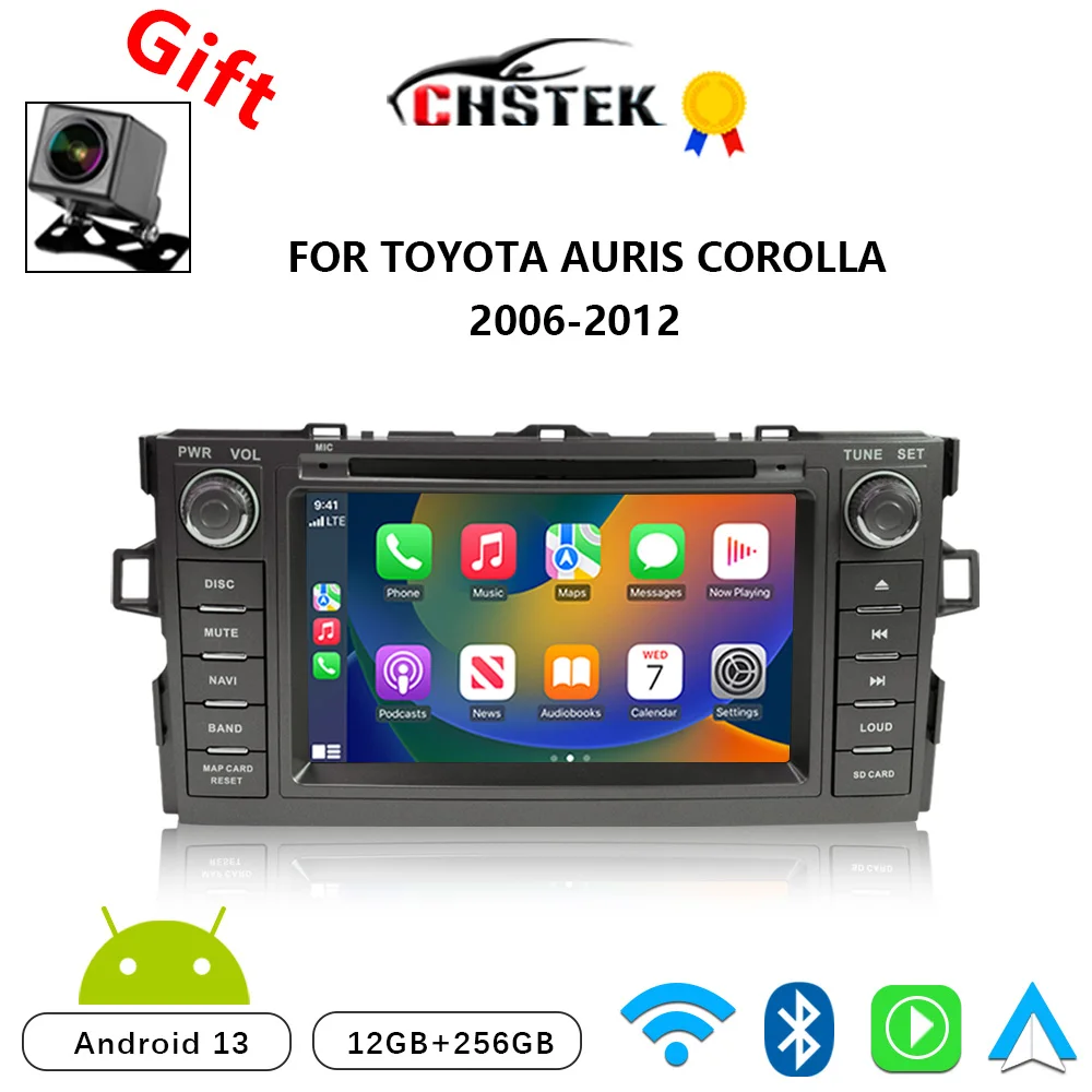 CHSTEK Car Radio Android 13 For Toyota Auris 1 E150 Corolla Levin 2006-2012 Multimedia Carplay Navigation Bluetooth WIFI 4G 256G