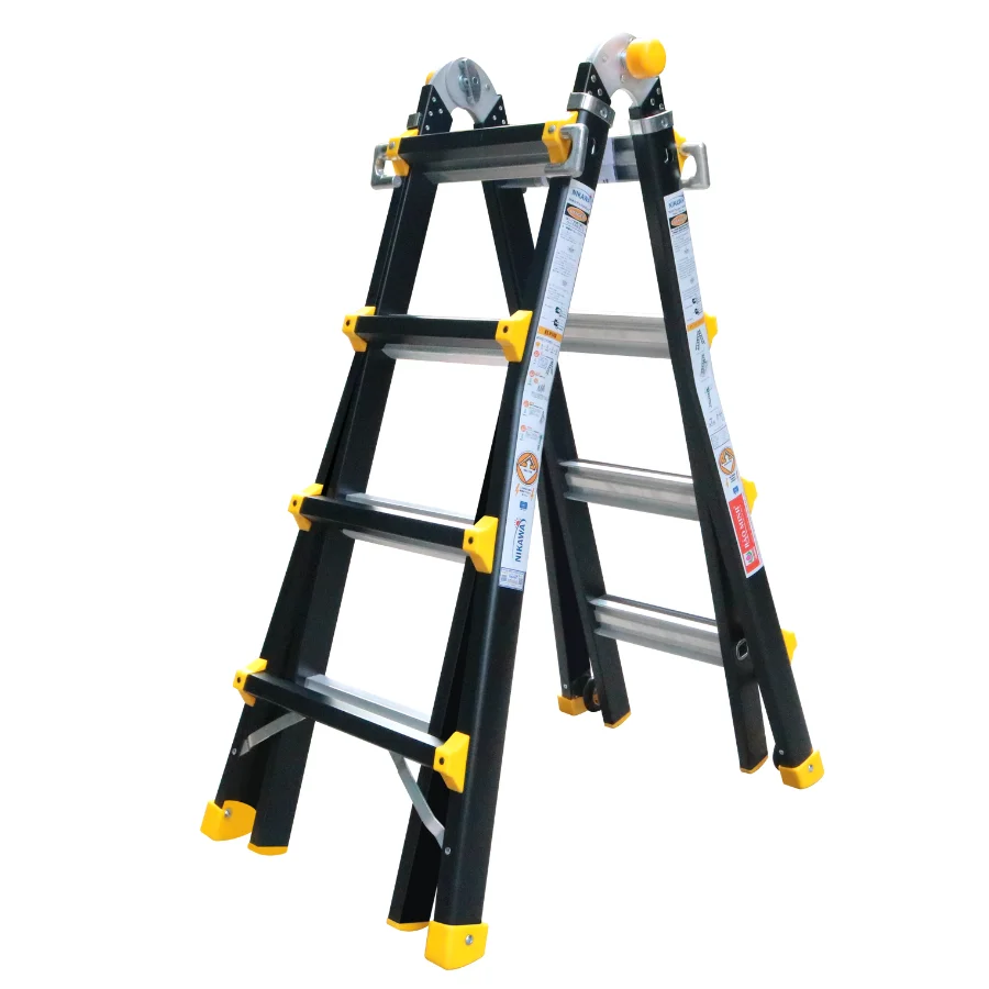 Superior Adaptable Industrial Folding Aluminum Ladder 150kg Load Capacity Easy-Carry Safe For Outdoor Warehouse Use 1 Year