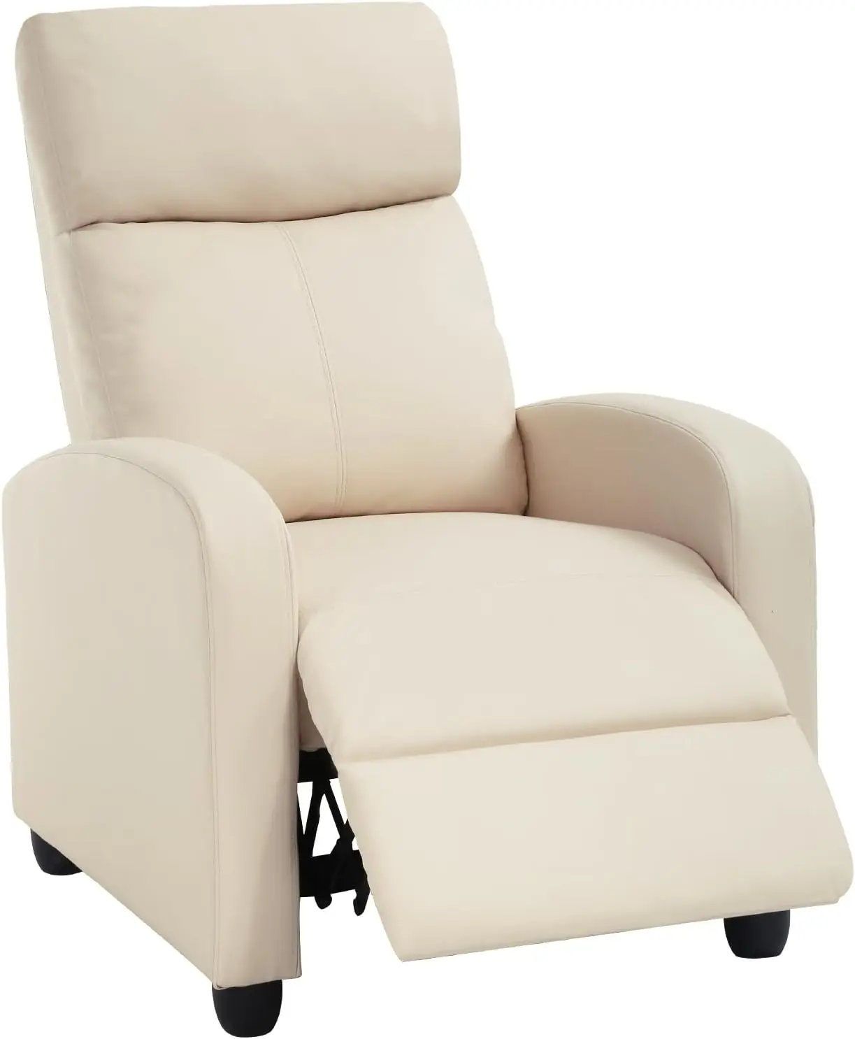 Recliner Chair  Single Reclining Sofa Lounge with Padded Seat Backrest (Beige)