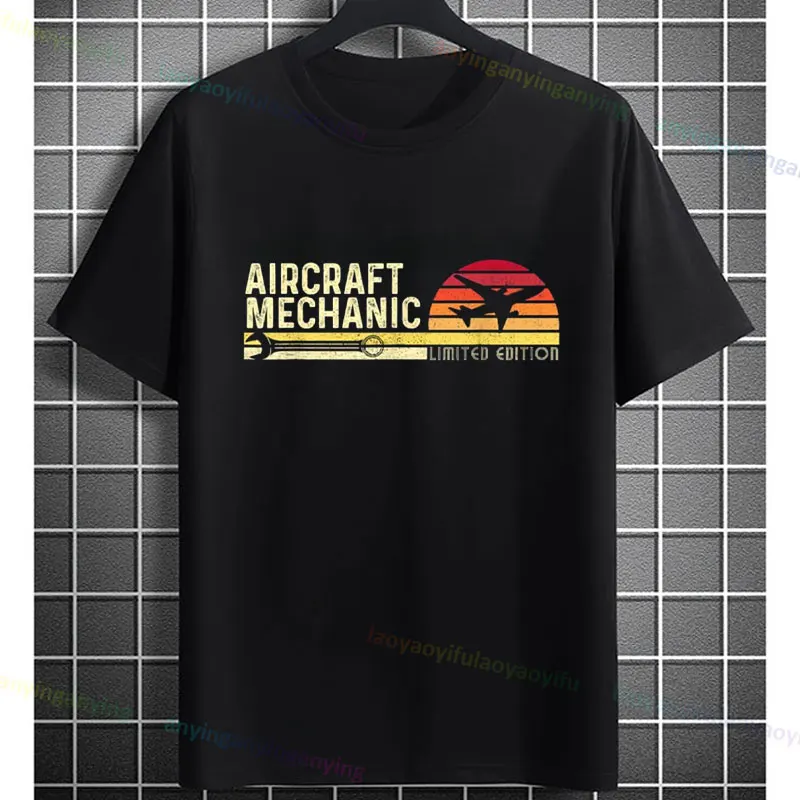 Funny Humor Style T-Shirt with Airplane & Aircraft Mechanic Design Pure Cotton Sleeve Casual Tshirt for Engineers & Enthusiasts