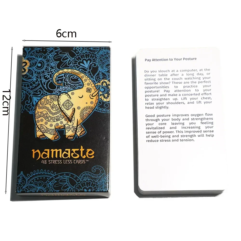 Namaste Stress Less Cards Meditation Self Care Gifts Women Relief Cards Game Meditation Relaxation Natural Anxiety Relief Items