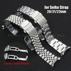 316L Stainless Steel Strap for Seiko SKX007/009 Watch 20mm 21mm 22mm for Oyster for Jubilee Curved Bracelet Luxury Solid Buckle