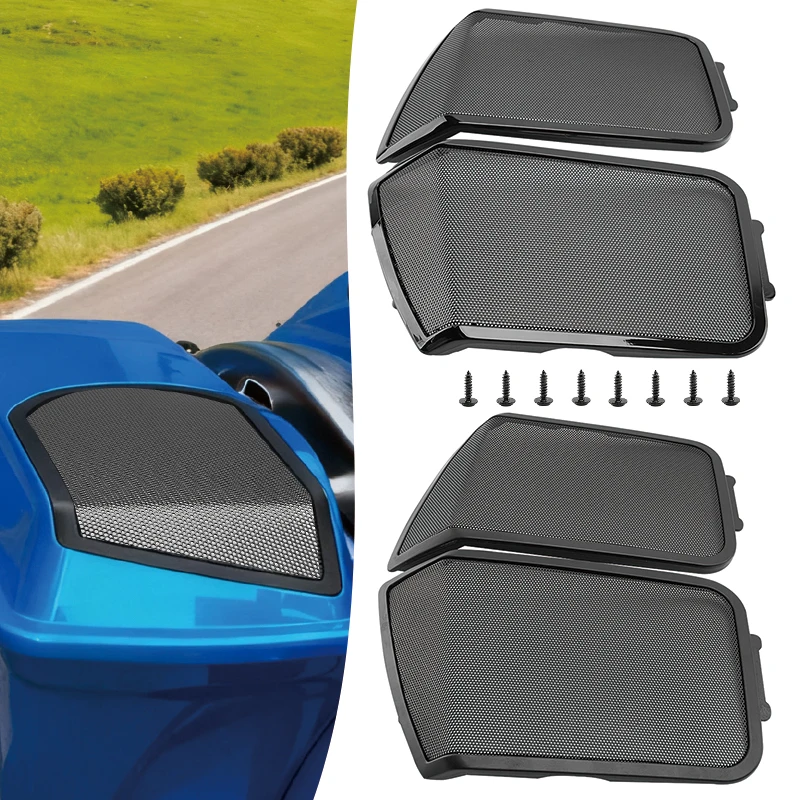

For Harley Touring FLT FLH FLHR FLHR Electra Street Road Glide 94-13 Motorcycle 6"x9" Saddlebag Lid Speaker Grill Cover Lower