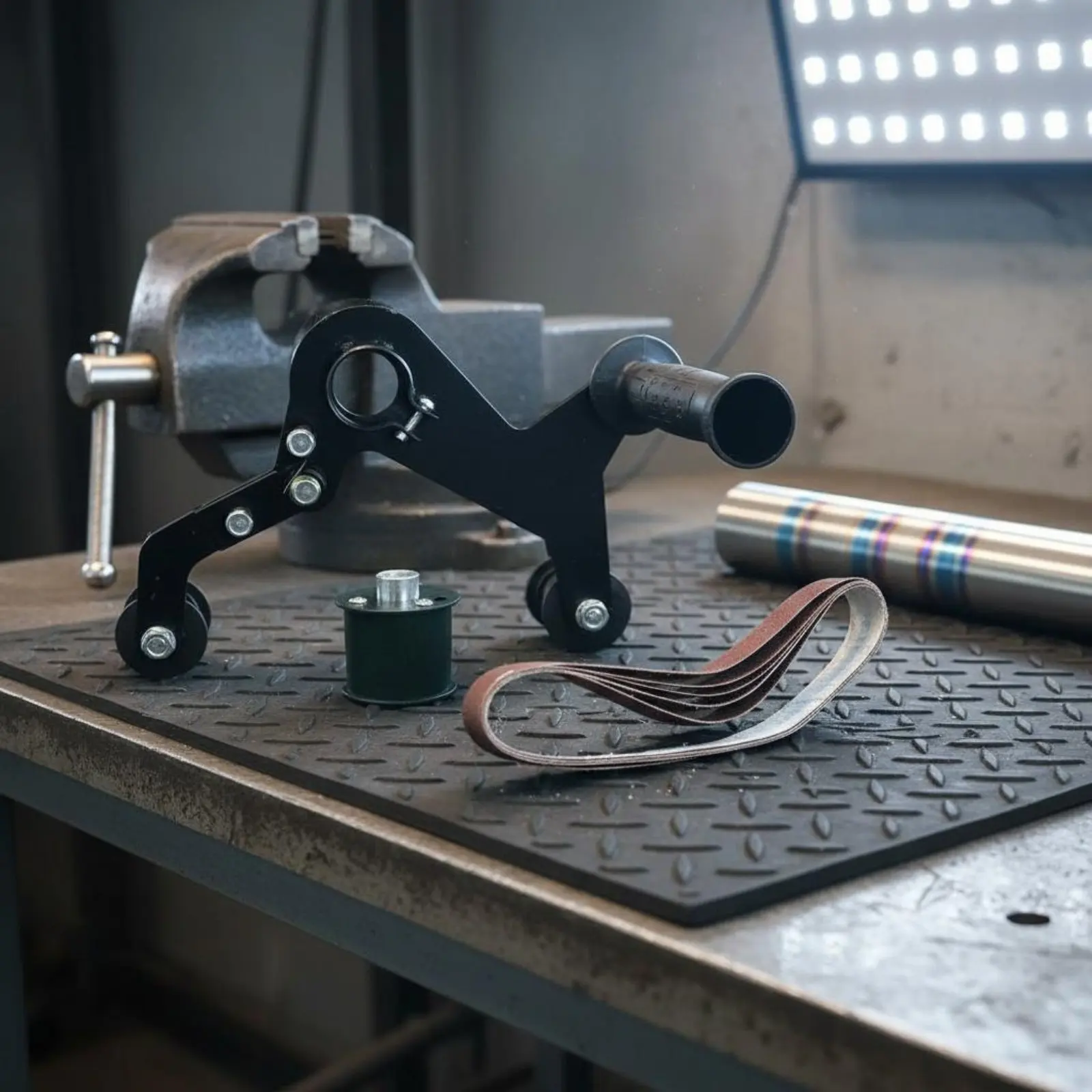 

Stainless Steel Tube Sander Metal Finishing Angle Grinder Belt Sander Attachment Grinding Belt Head Easy to Use for Workshop