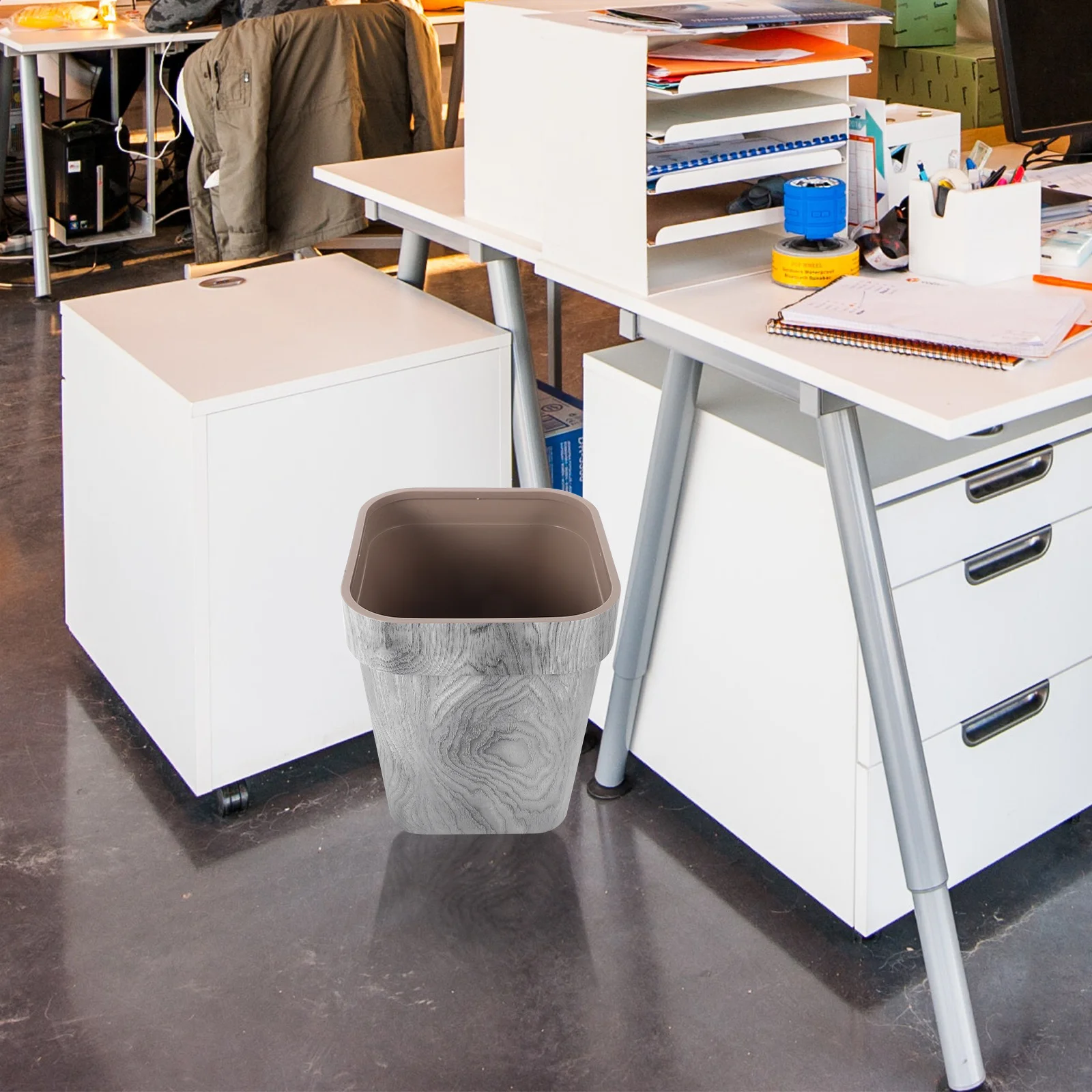 

Wood Grain Trash Can 5L PP Plastic Bathroom Bedroom Kitchen Office Wastebasket Home Decorative Garbage Bin