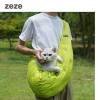 zeze cute Cats and small dogs Sling Carrier, Adjustable Padded Shoulder Strap, with Pocket for Outdoor Travel cat bag