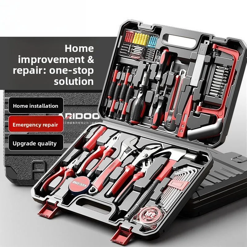 102 Piece Home Tool Kit with Household Hand Tools for Electrical Woodworking and General Repair, Portable Multi Purpose Tool