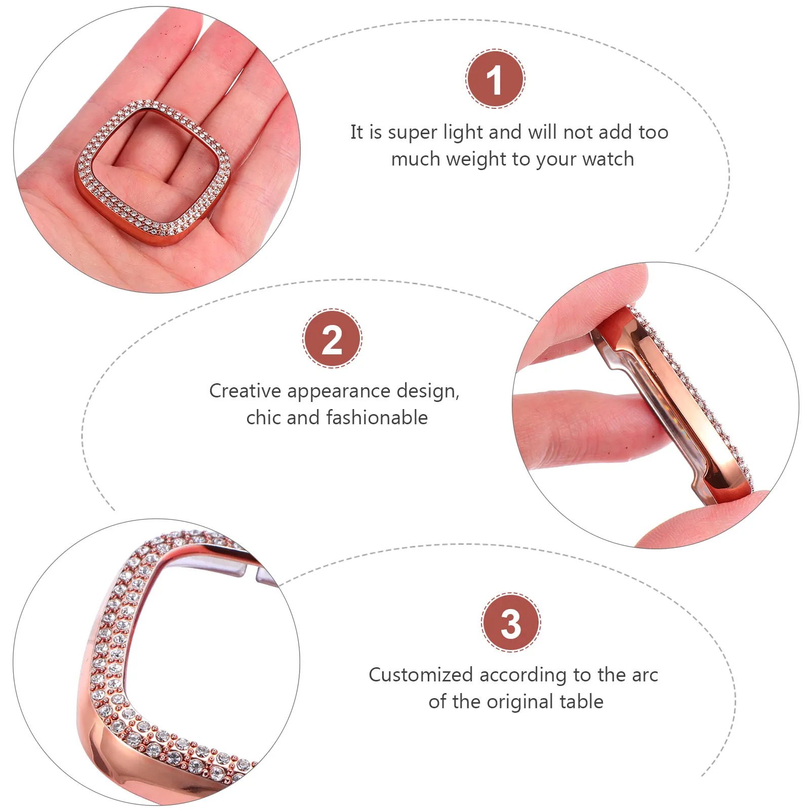 

Electroplating Shell Watch Case Cover Frame Smartwatch Protective Accessory Tempered Film Anti Scratch Dirt Grease Easy Install