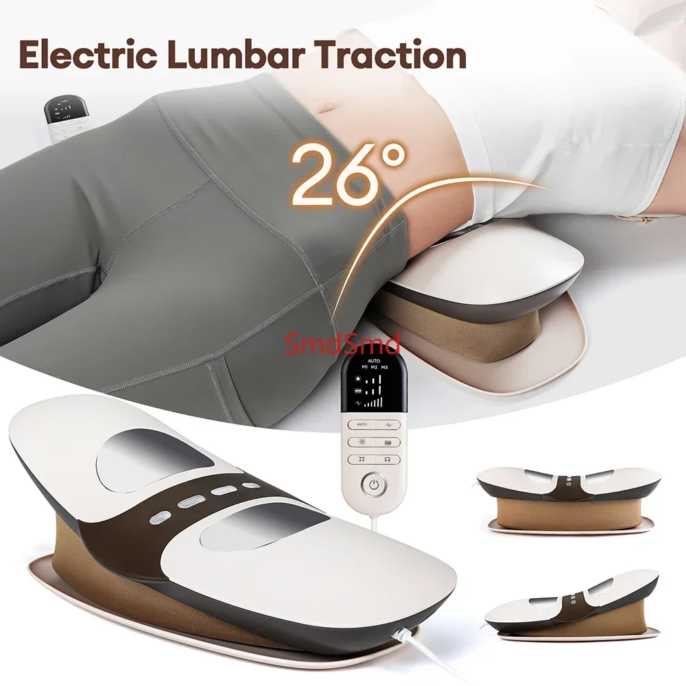 Airbag Traction Lumbar Massager Electric Waist Back Massager Adjustable Vibration Ergonomic Spine Support for Home Relaxation