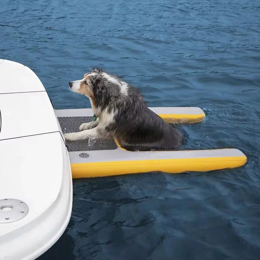 Dog Ramp for Pools, Lakes, Boats and Docks | Claw-Friendly, Safe & Easy Climb for Large Dogs Inflatable Dog Ramp