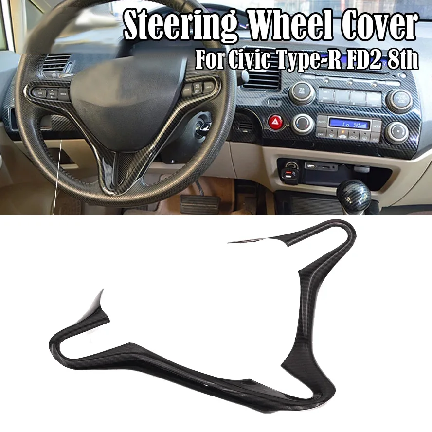 Car Steering Wheel Frame Cover Decoration Sticker for Honda Civic Type-R FD2 8Th 2006- 2011