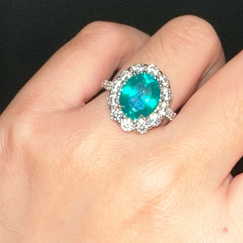 Paraiba-Labor-Saphir in Trillionenform mit VVS1-Zertifikat, Großhandelsdiamant für DIY-Anhänger, Schmuckherstellungsmaterialien, Edelstein – Detail 28