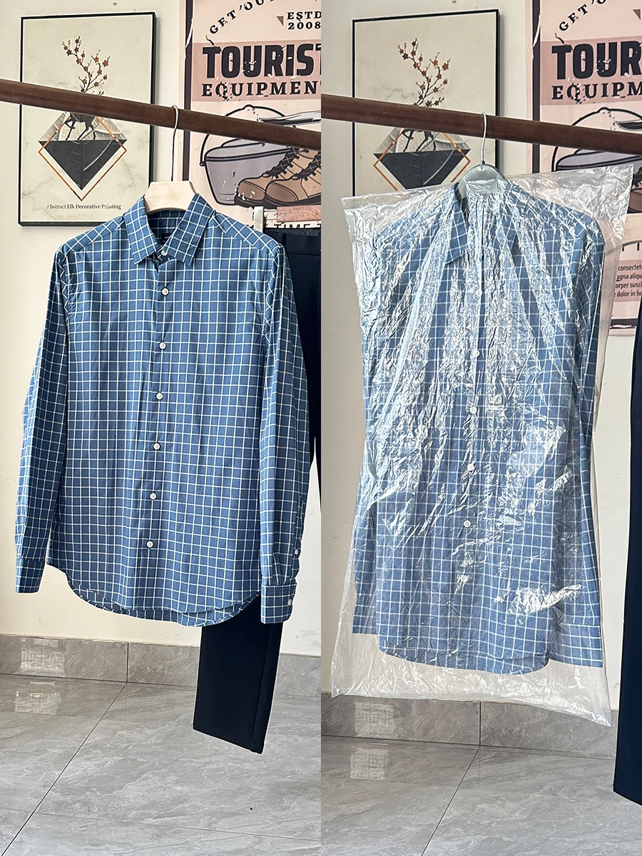 

Cotton Breathable Long Sleeve Shirt Men's Spring Autumn Plaid Casual Versatile Comfortable Standard Fit Youth Trendy Shirt