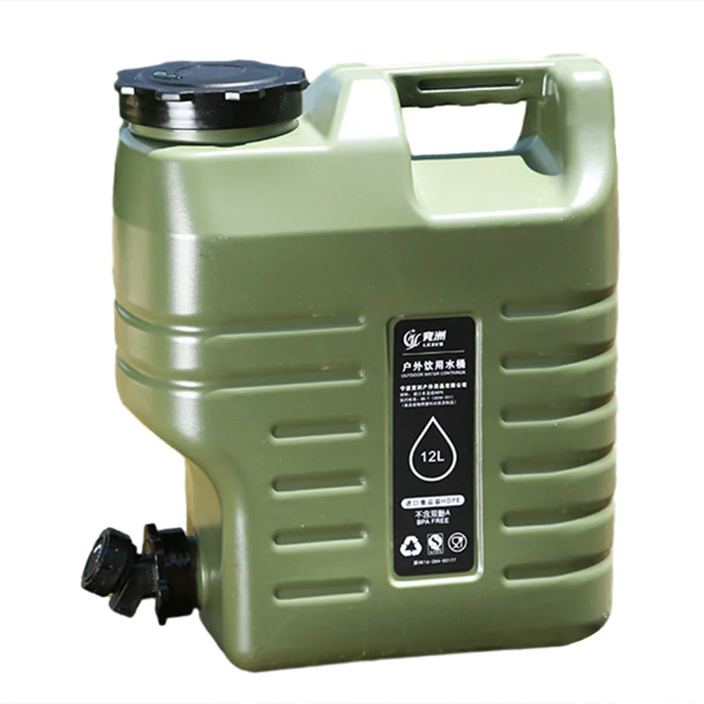 Cubo de agua de 3,2 galones/12L, dispensador de bebidas sin BPA de PE de calidad alimentaria, verdaderamente sin fugas para acampar al aire libre/senderismo, almacenamiento de emergencia