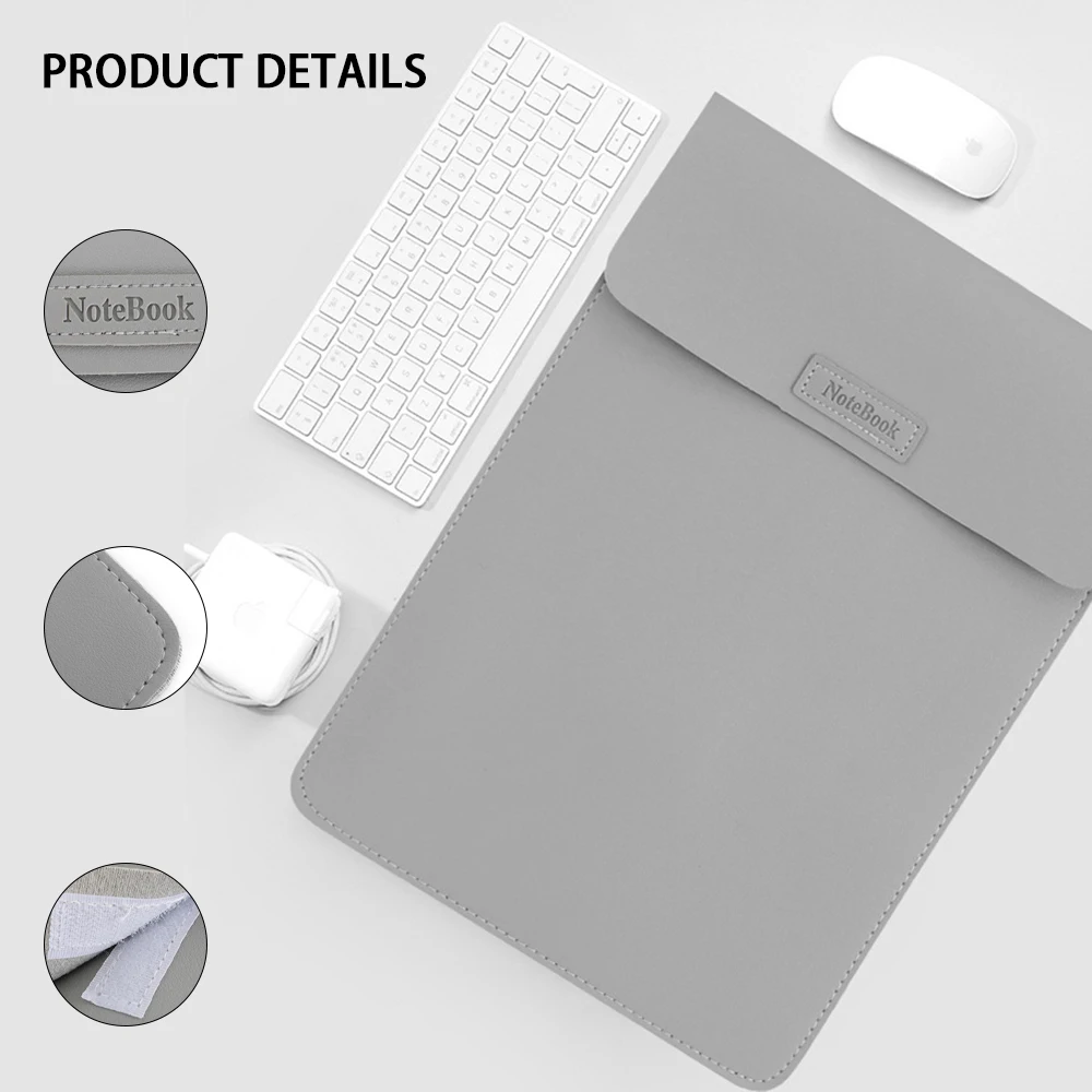 Laptop protective case, multi-functional mouse pad with soft lining design, portable computer bag with Velcro flip cover.