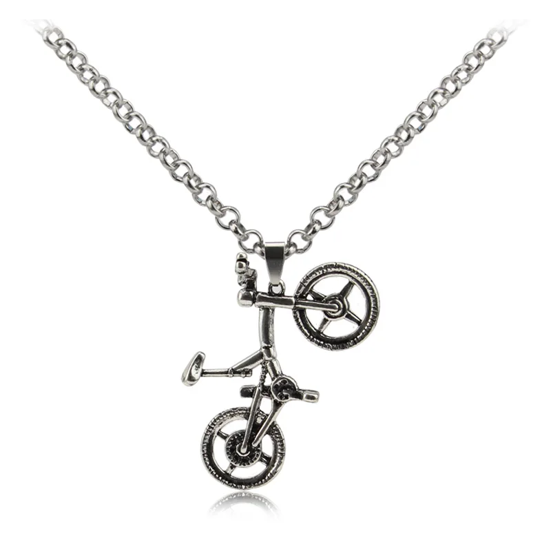 New Fashion Necklace For Women Man Classic Bicycle Silver Color Choker Pendant Necklace Party Jewelry