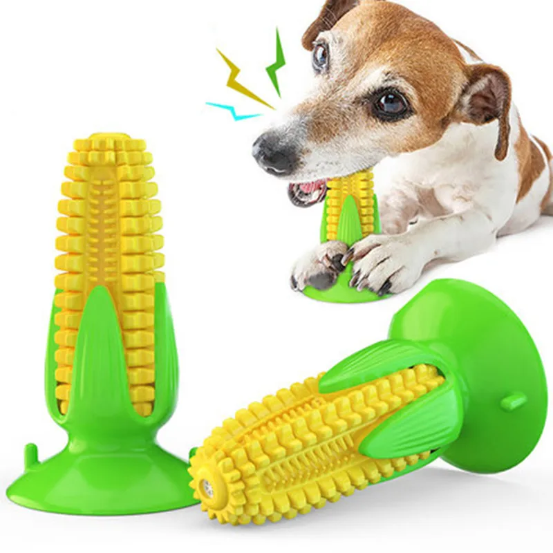 Consume Physical Strength Bite Molars And Make Noises Corn Rubber Dog Toys Pet Supplies