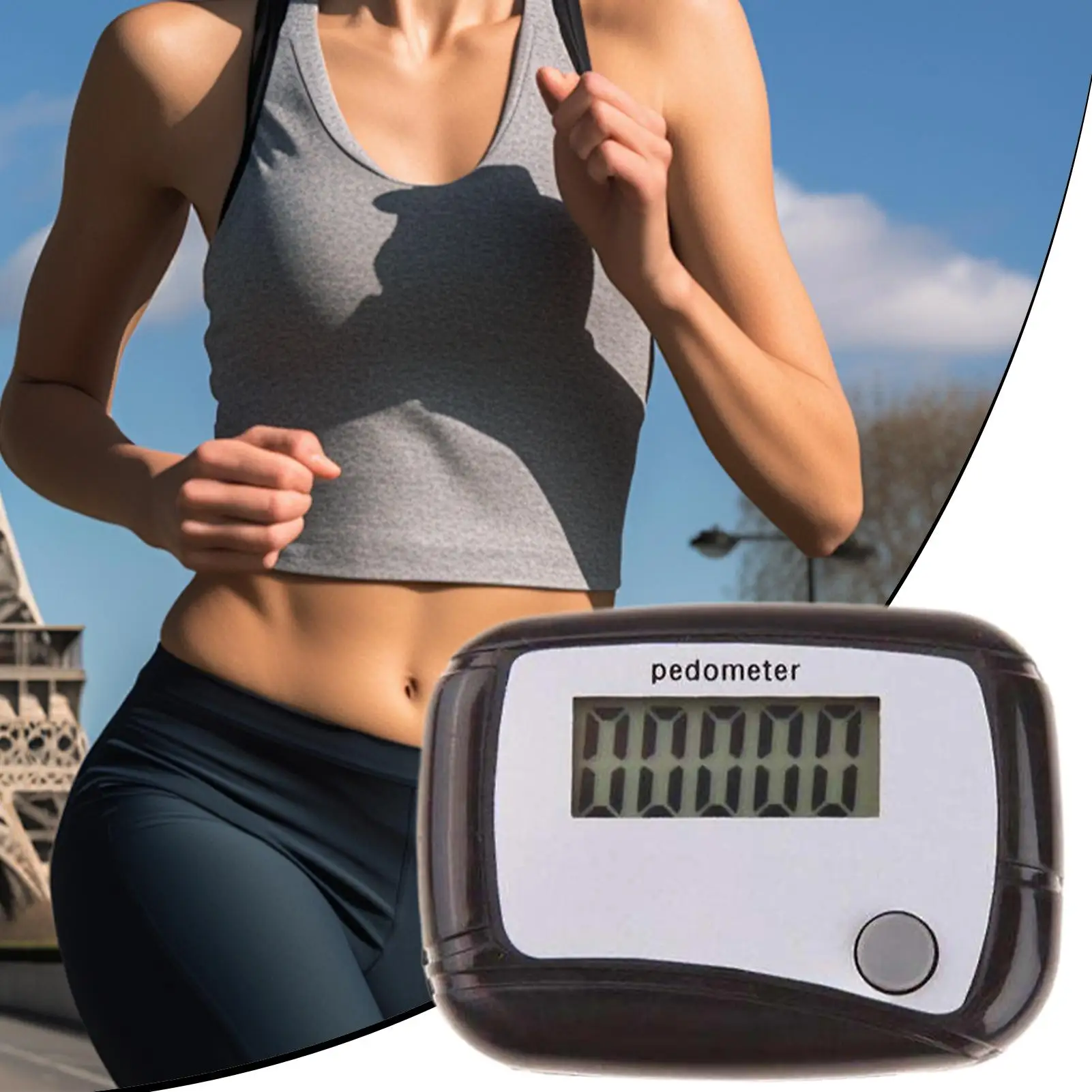 عداد الخطى الرقمي LCD للمشي، عداد المشي المحمول، عداد خطوات المشي لمسافات طويلة للرياضة والجري والتدريب والمشي لمسافات طويلة