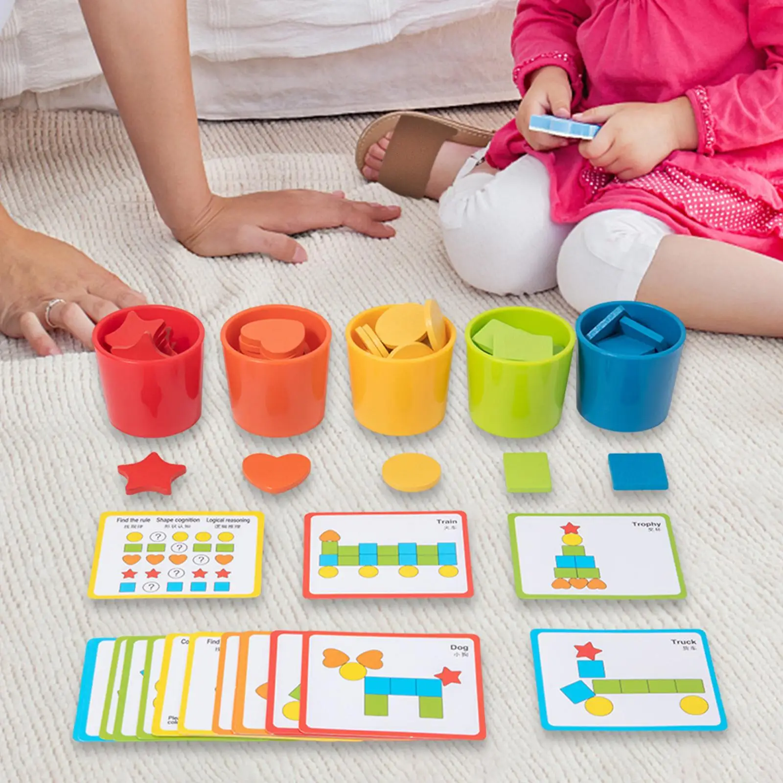 Sorting Cups Color Recognition Fine Motor Skills Color Sorting Toy Intelligence