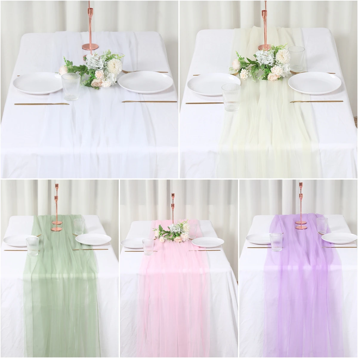 1.6X3M Organza Table Runner Fabric Decoration For Birthday Party Wedding Veil Fabrics for Wedding Arch Chair Dessert Table Decor