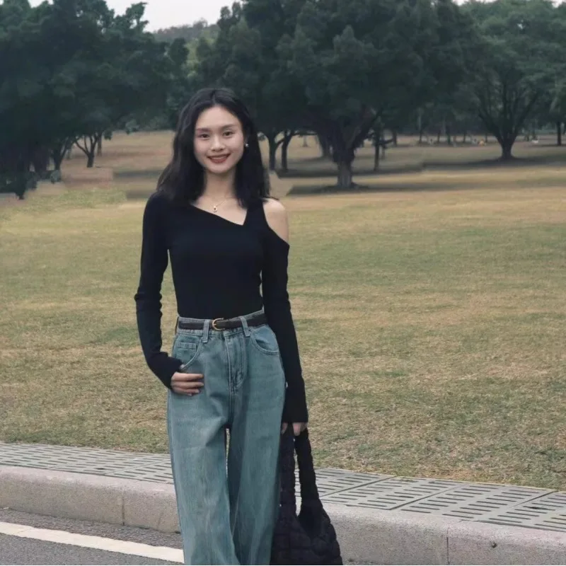 Sweaters Jumpers Pullovers Women European Style Half Turtle Oversize Solid BF Y2K Business Meeting Professional Modern Simple OL