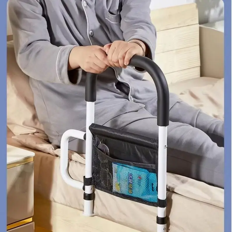 قضبان سرير معدنية حديثة لكبار السن للنساء الحوامل سميكة خالية من اللكمات قضبان سرير واسعة حاجز حماية للسرير بسيط للمستشفيات #4