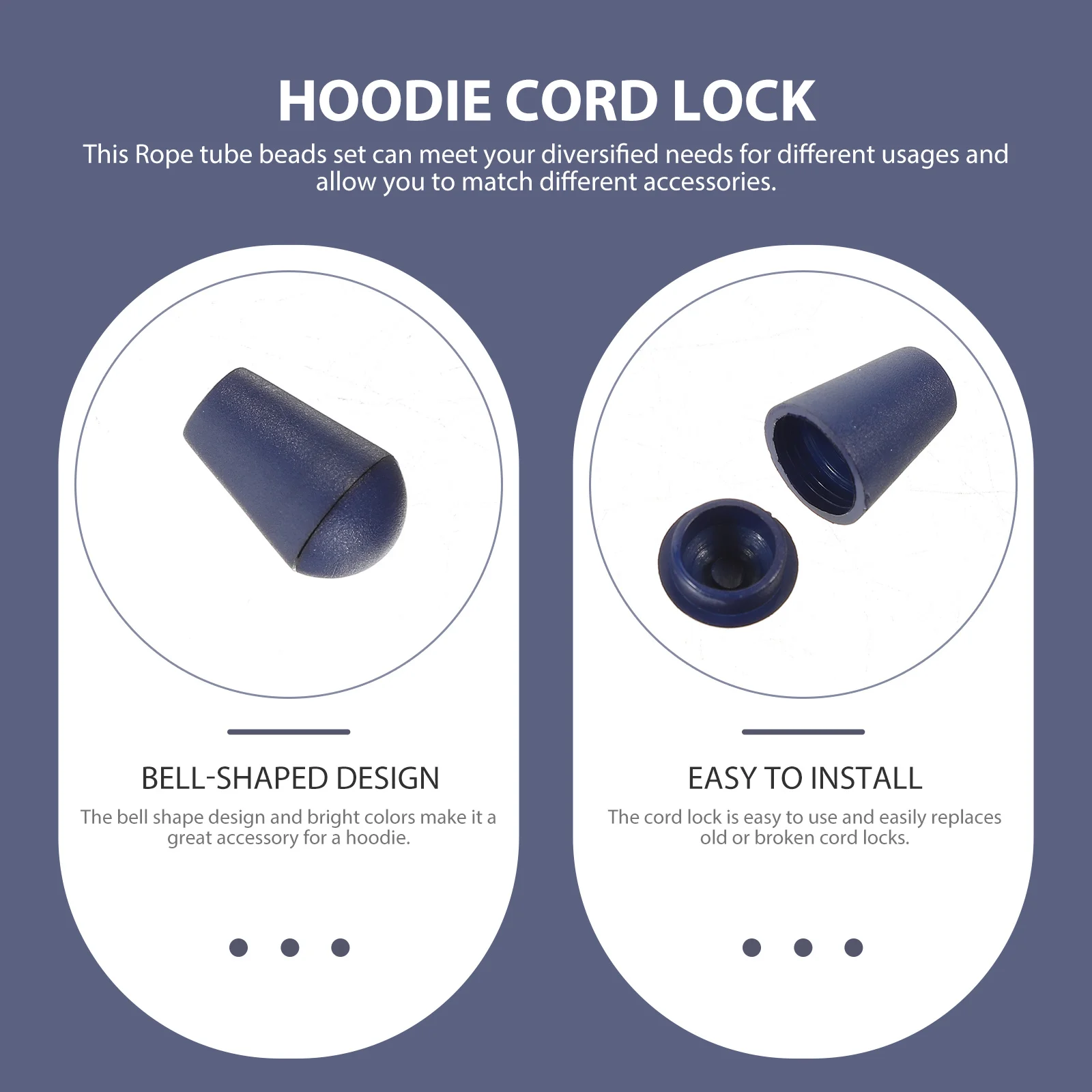 

100Pcs Drawstring Cord Locks Premium Plastic Rope End Stoppers for Hoodie Backpack Clothing DIY Replacement Multi-Functional