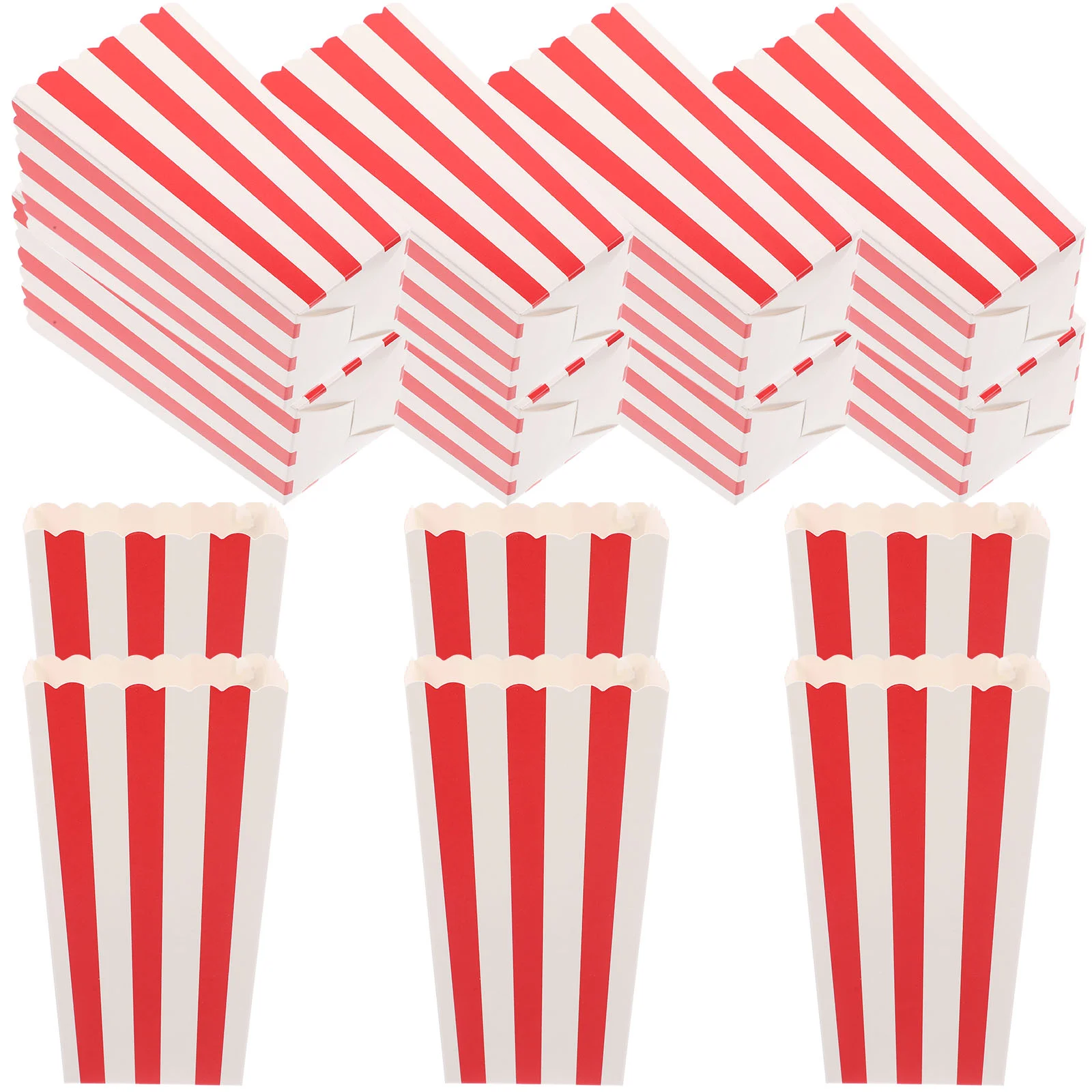 24 Pcs Party Snack Container Popcorn Paper Boxes Buckets French Fries Bowl for Kids Favor