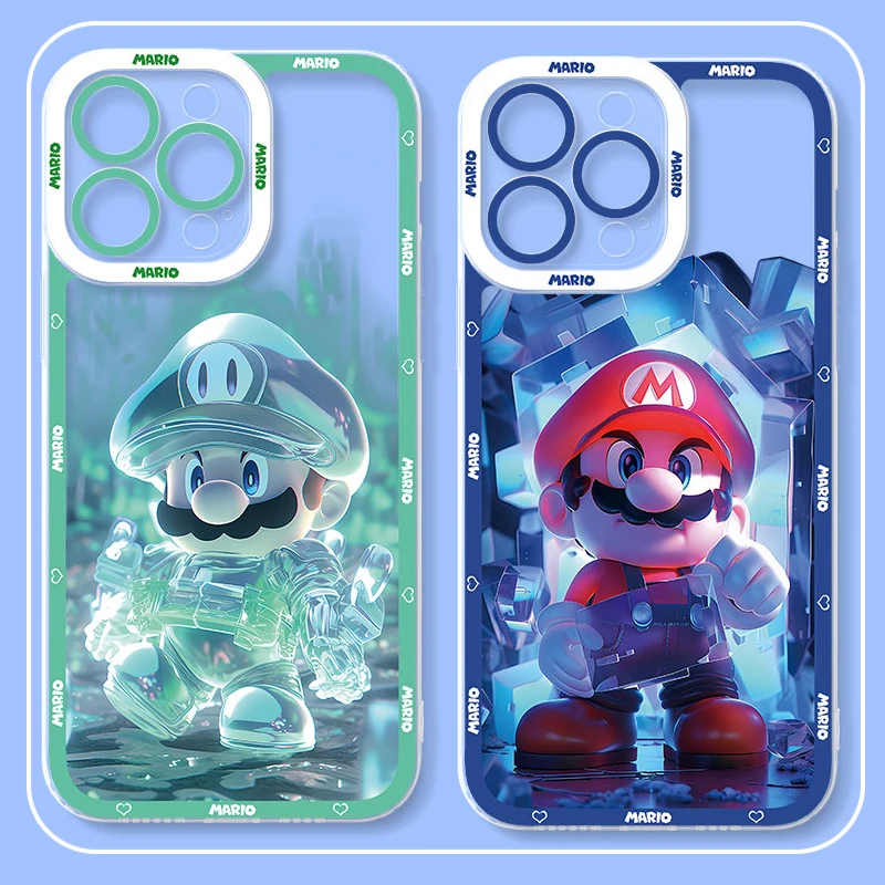 لطيف M-ماريو اللبنات جراب هاتف آيفون 17 الهواء 15 14 13 12 11 برو ماكس 16 15 14 زائد للصدمات لينة غطاء سيليكون