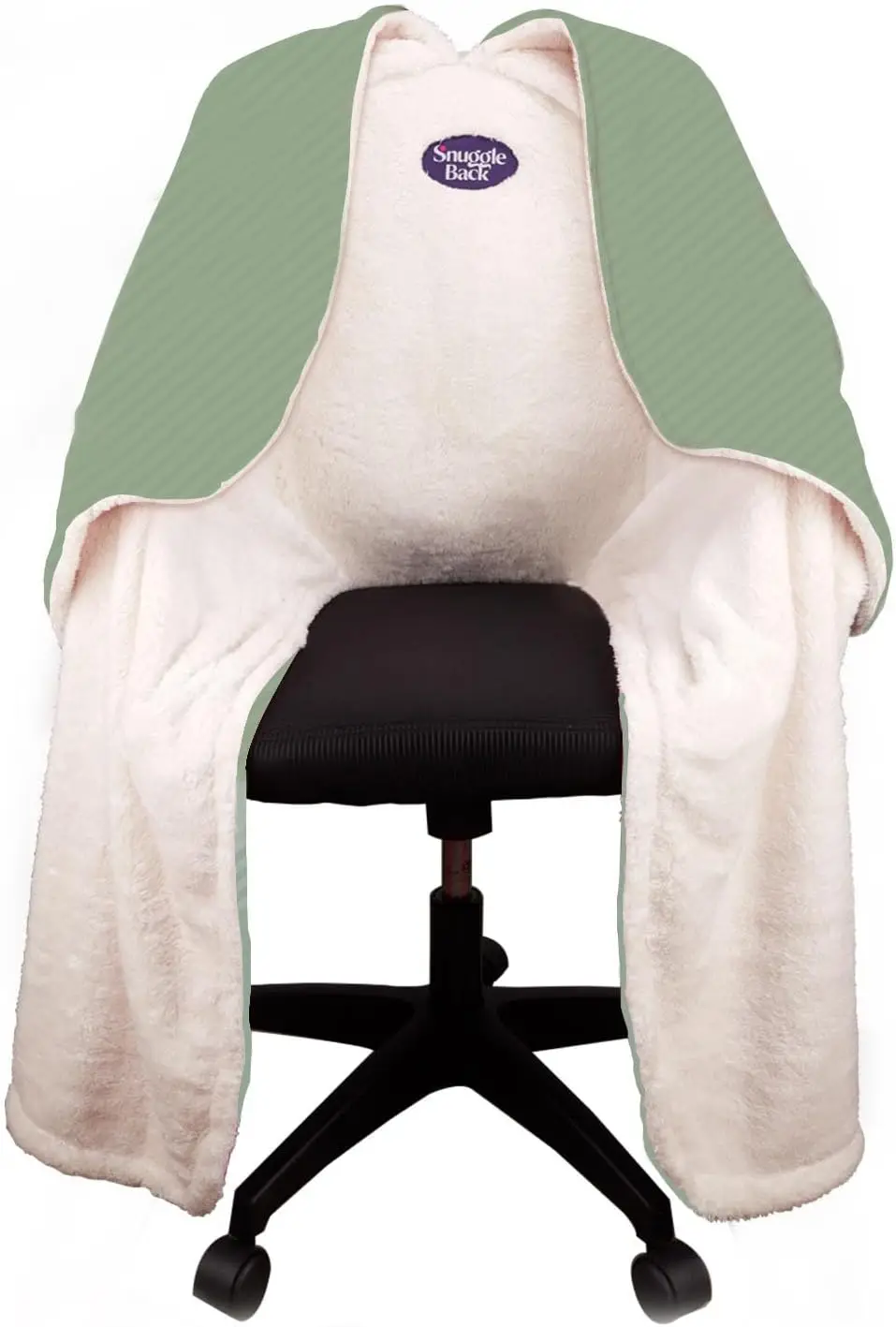 

Weighted Office Chair Blanket – 8Lbs Clay Beads, Cozy Desk Wrap for Hands-Free Warmth (Sage Fleece)