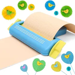Blue roller embossing tool, no-charge wave styling paper crimper for handmade paper creasing and paper craft crimping