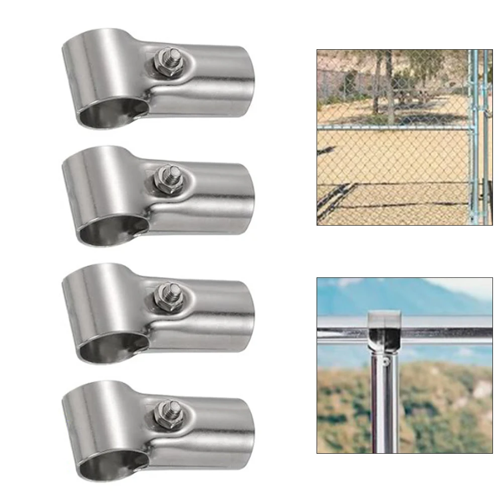 T Style Clamp Connectors in Premium Grade Stainless Material Comes with Four Units Designed to Fit One Inch Pipes