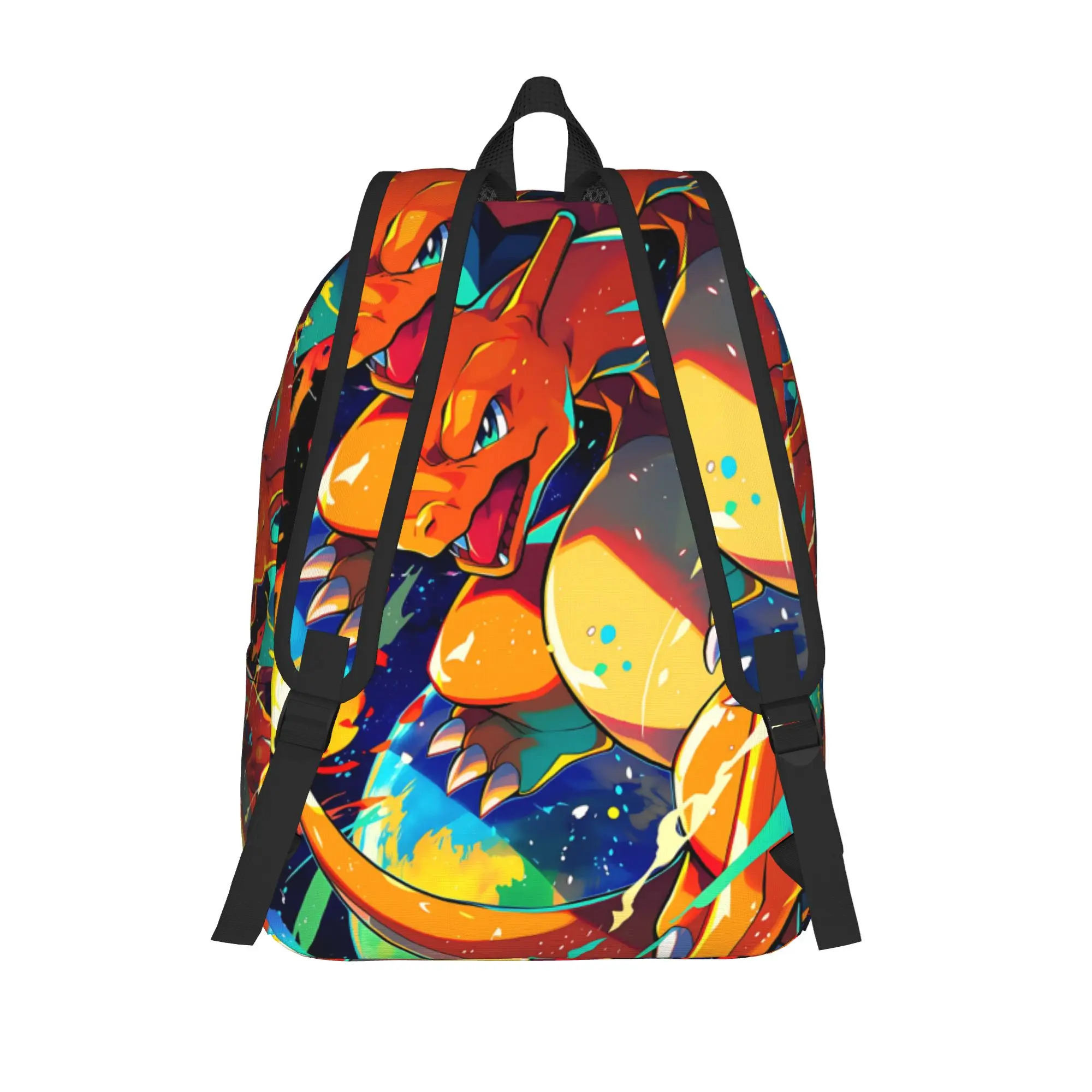 Fashion Pokemon Theme Charizard Fire Blast Backpack  Mochilas Solid For School Large Capacity Rucksack