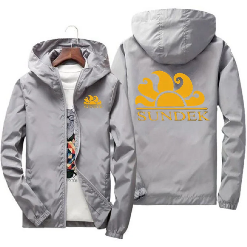 

2025 Spring Men'S New Coats Casual SUNDEK Letter Print Zipper Up Tracksuits Fashionable Print Flight Jacket Clothing Hoodie Top