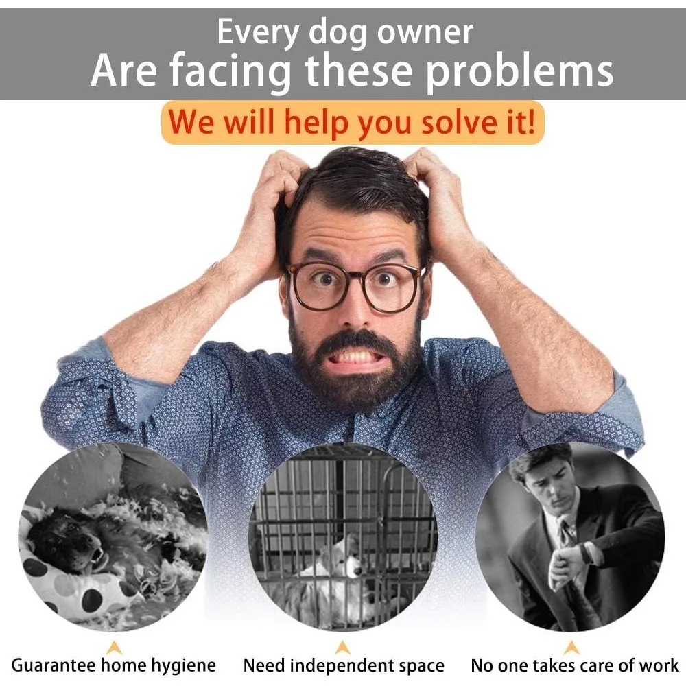 قفص معدني قوي للكلاب للسلالات الكبيرة - بيت عالي التحمل مع وصول ثلاثي للباب، أربع عجلات، حاوية على شكل حرف Y مقاس 42 بوصة #4