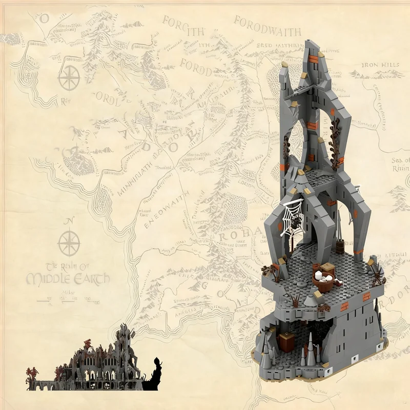 1036 peças moc ucs dol guldur parte 6 8 os anéis modelo blocos de brinquedo de construção arquitetura presentes de natal ideia educação tijolo