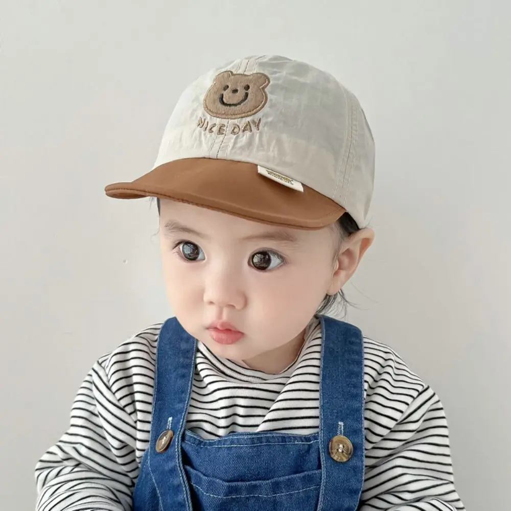 

Ins летняя бейсболка с медведем, быстросохнущая тонкая детская фуражка, мягкая дышащая детская солнцезащитная кепка для малышей