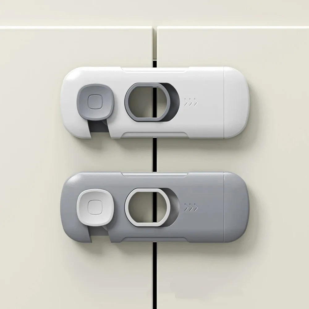 1pcs Security Protection Child Safety Cabinet Lock Baby Anti-Pinch Hand Multi-function Refrigerator Safety Buckle Plastic