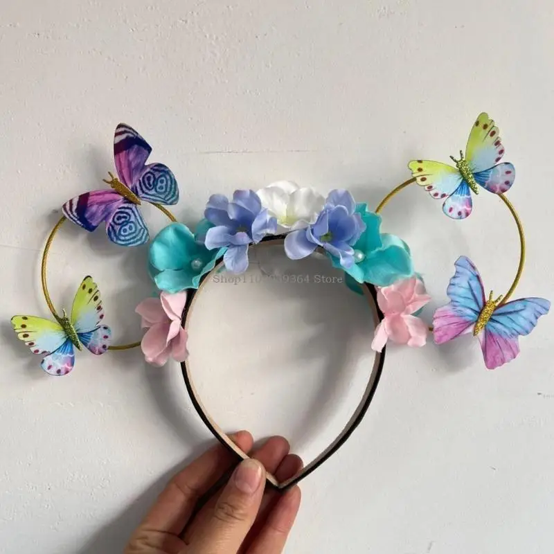 Eye-catching Butterfly Floral Crowns For Kids Photography Props And Parties