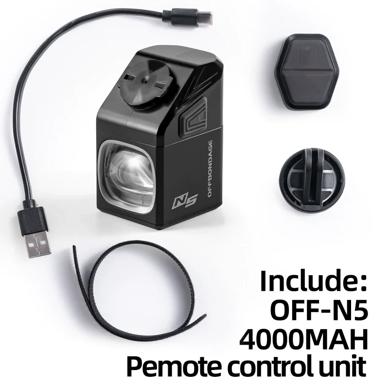 ワイヤレスリモコン自転車ヘッドライト夜間走行用、充電式 Ipx4 防水アンチグレアマウンテンバイクヘッドライト