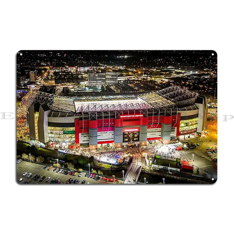 Old Trafford Night Metal Plaque Party Plaques Personalized Character Club Tin Sign Poster