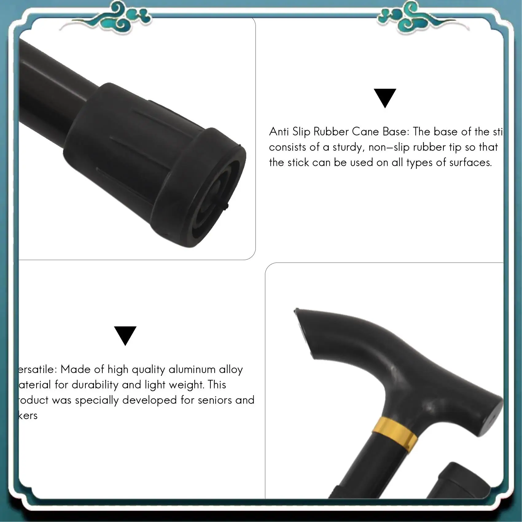 

Reliable Folding Cane Adjustable Collapsible Lightweight With Ligh Walking Stick Perfect Daily Living Aid For Limited Mobility