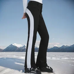 Pantaloni da sci slim femminili Abbigliamento da neve impermeabile caldo da esterno Pantaloni da sci ad alta elasticità da donna Pantaloni sportivi alpini invernali 2025