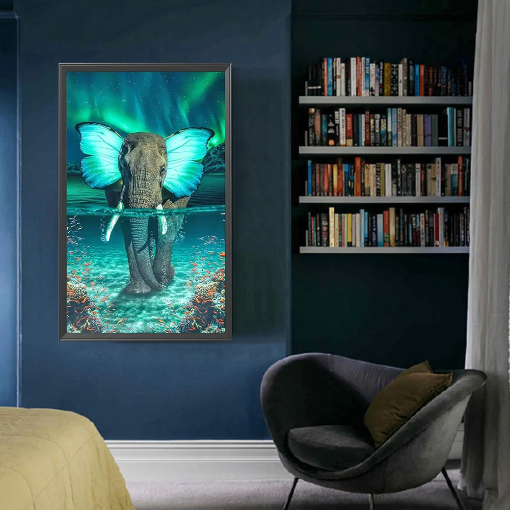 

5D DIY Алмазная картина Бабочка Слон Полный квадратный дрель Мозаика Картина Набор