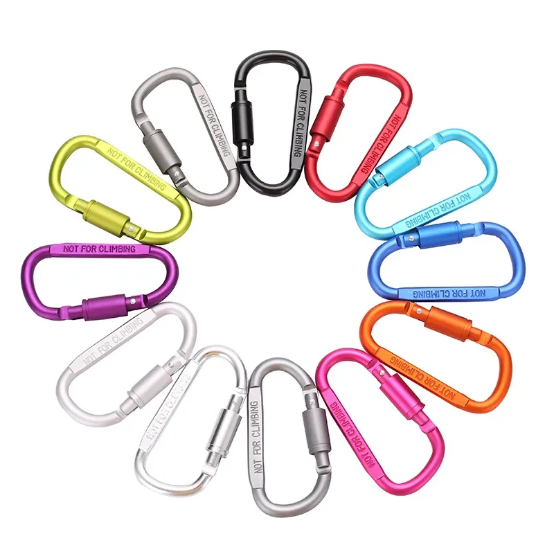 Tactical D Keychain Carabiner Clip Set Aluminium Alloy Tourist Hooks Fishing Carbin Buckle Caribiner Key Holder Keychain Camping