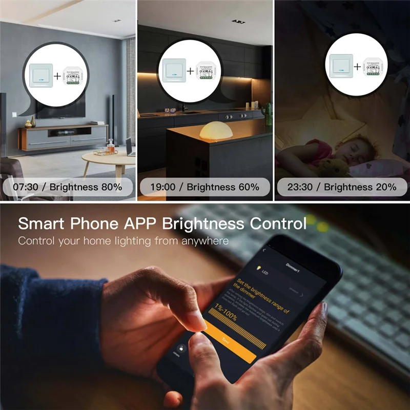 Y45A-1-Way Peredupan Zigbee Modul Sakelar Pintar Sakelar Tirai Kontrol Aplikasi Jarak Jauh untuk Integrasi Suara Alexa Google Home
