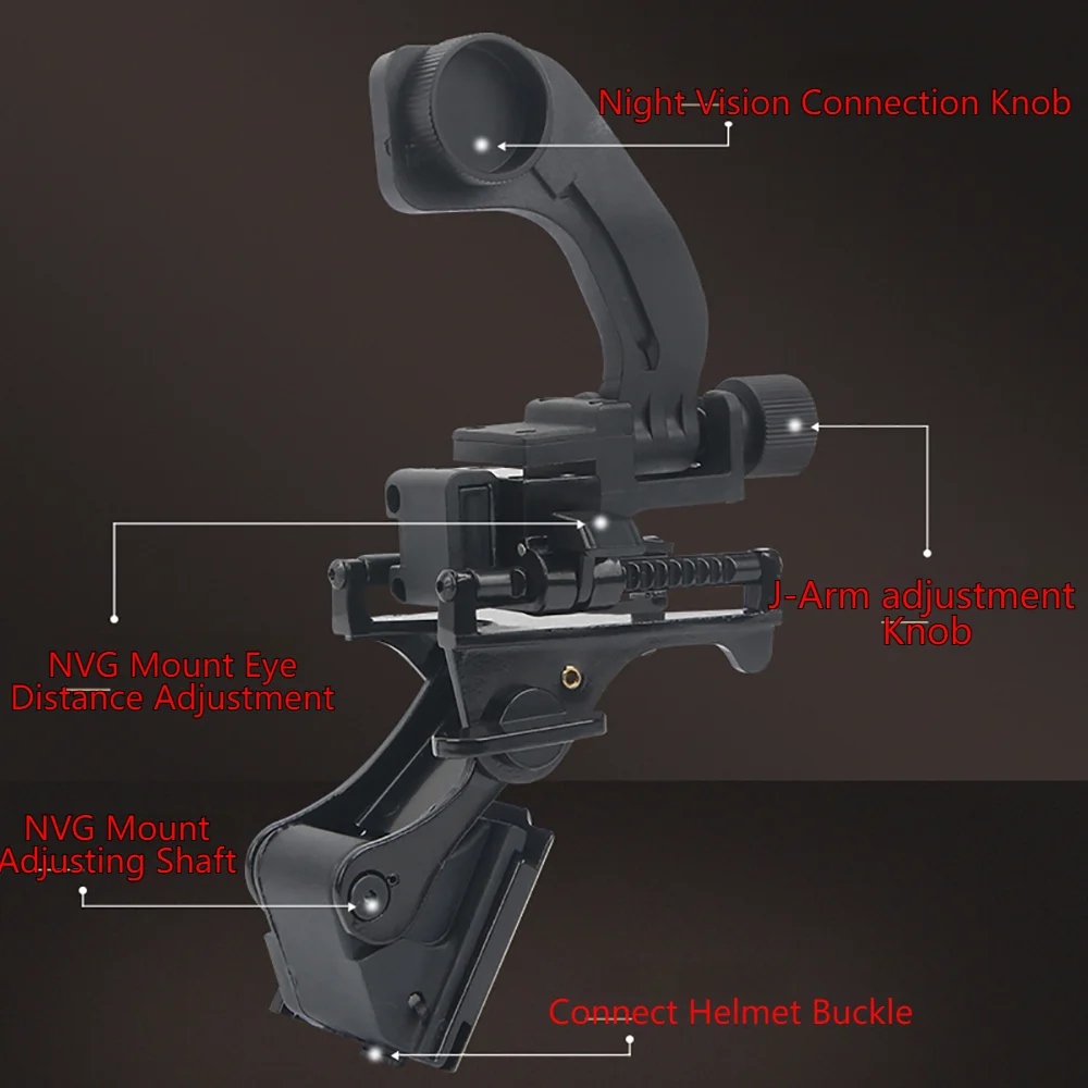 Taktyczny aluminiowy uchwyt NVG z polimerowym adapterem do mocowania J-ARM do gogli noktowizyjnych PVS-7 PVS-14 pasuje do szybkiego kasku Mich Fast