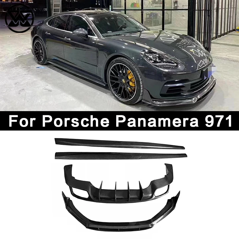 

Carbon Fiber Front Rear Bumper Diffuser Lip Spoiler Side Skirt Kit Spoiler For Porsche Paramera 971 2017-2022 Auto Parts
