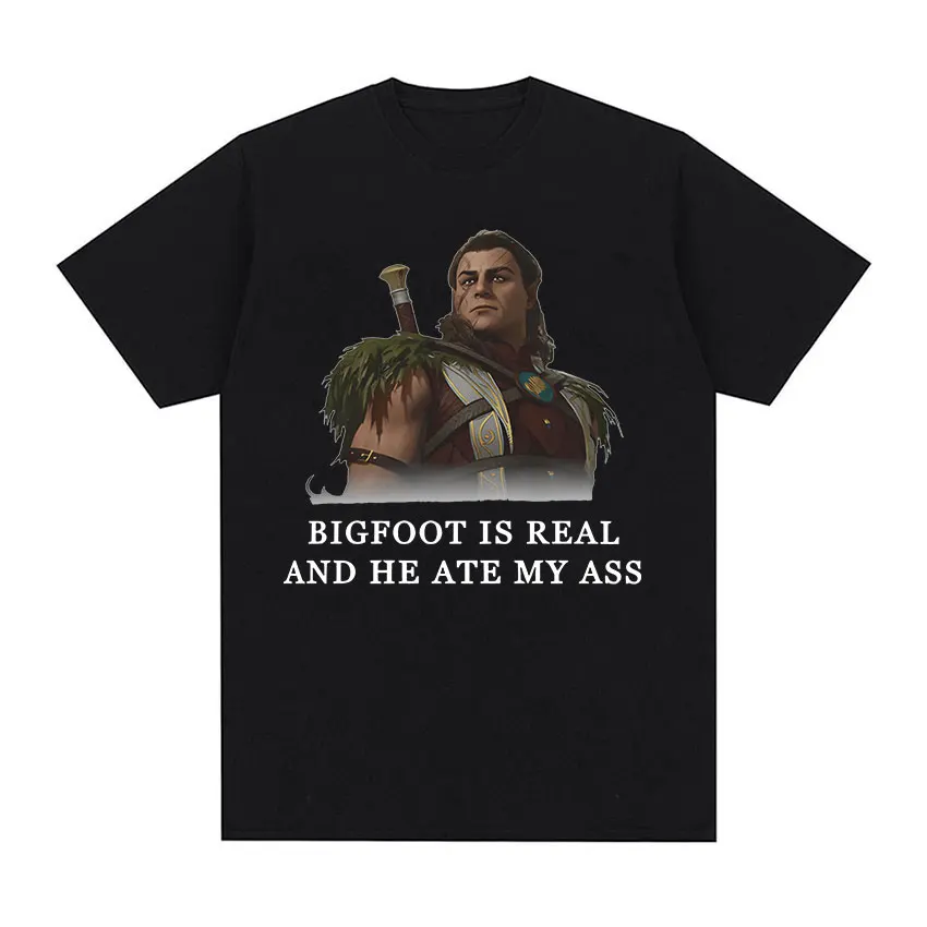 Retro Halsin Bigfoot ist echte Grafik T-Shirt Astarion Baldurs Gate 3 Fan Gamer T-Shirts Y2k Herren Gothic Kleidung übergroße T-Shirts